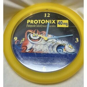 Protonix Wall Clock Pharmaceutical Collectible Drug Rep Janssen Ortho Mcneil
